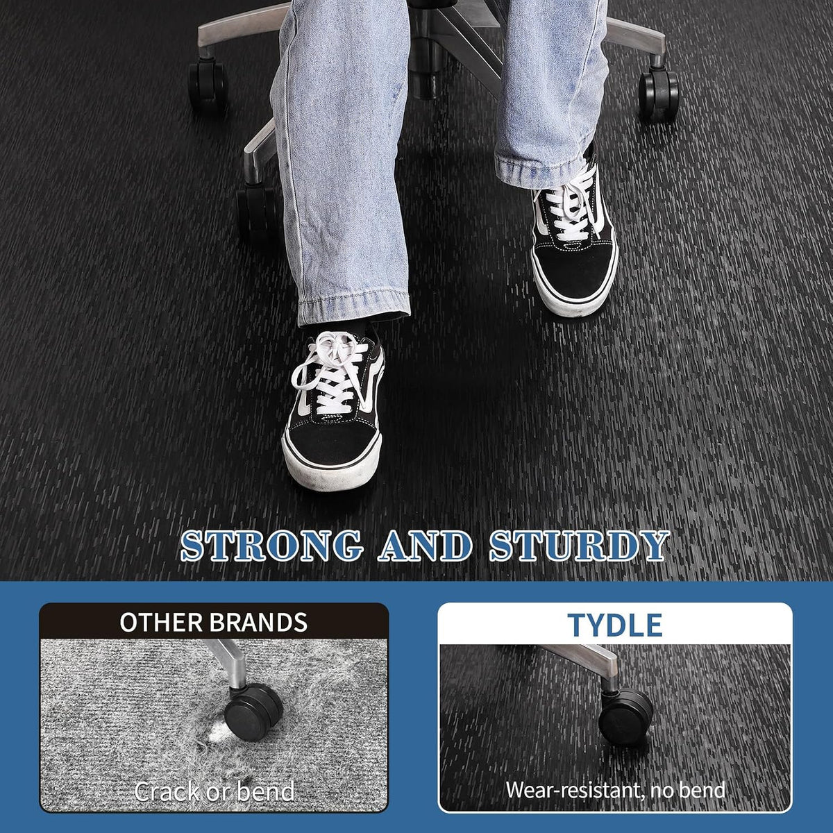 Office Chair Mat, TYDLE 59"x75" Large Chair Mat for Hard Floor, Vin...