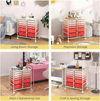 Giantex 12 Drawer Rolling Storage Cart Tools Scrapbook Paper Office School - Image 5
