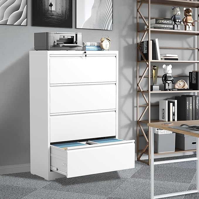 FLIXELIO File Cabinets 4 Drawer, Metal Office Storage Filing Cabinet - Image 2