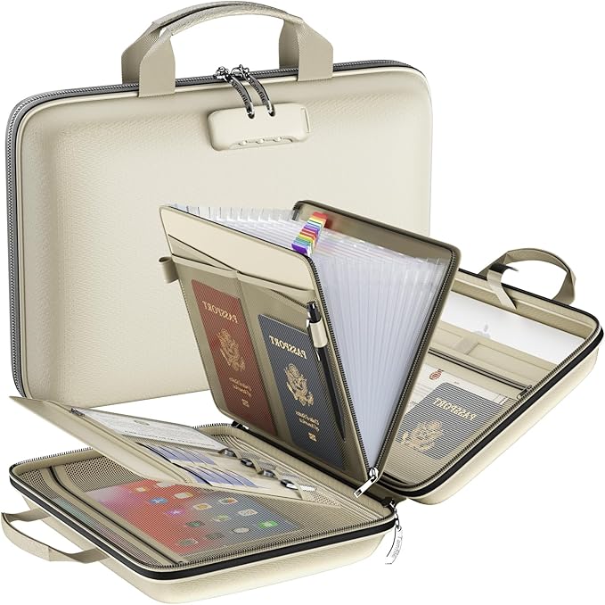 Fireproof File Organizer with Lock, Hard-Shell Case Fireproof Document Box with by Tamfile