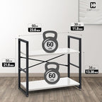 CAPHAUS 2 Tier Small Bookshelf, 24 Inch Width Free Standing Shelf, Bookcase - Image 3