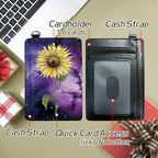 BWEGRHE Small Travel Wallets, Sunflower Yellow Purple Galaxy Slim Minimalist - Image 5
