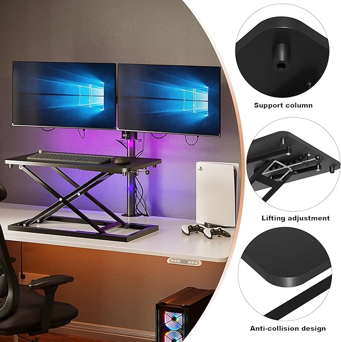 Decoholic Single 24 inch Scissors Lift Keyboard and Mouse Riser, Height - Image 4