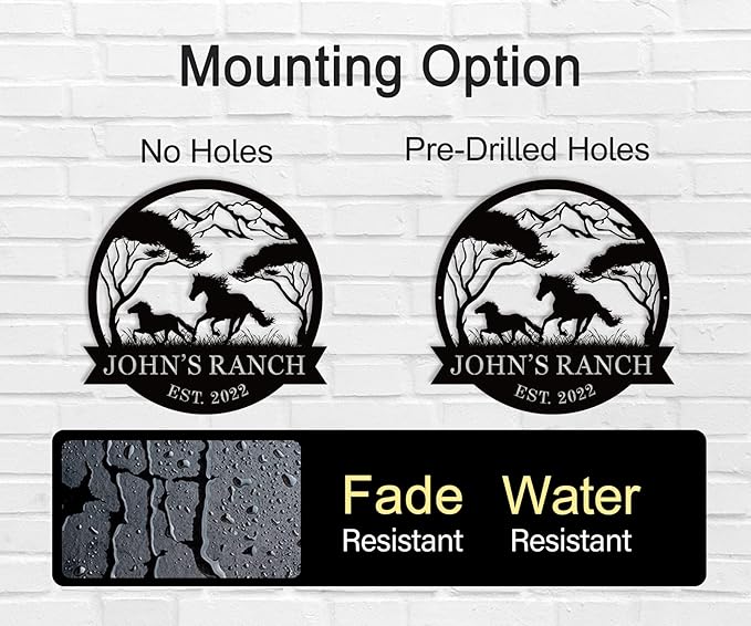 efcustomgifts Personalized Horse Ranch Metal Signs, Horse Signs - Image 6
