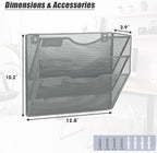 EASEPRES 3 Pocket Mesh Hanging Wall File Organizer, Wall Mounted Mail Paper - Image 2