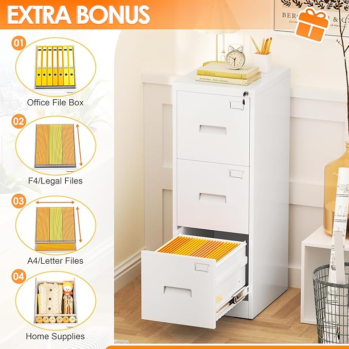 INTERGREAT 3 Drawers File Cabinet - Image 3
