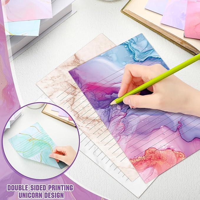 TaoBary 160 Pcs Stationery Paper Set 50 Double Sided Stationery Papers - Image 3