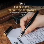 Wordsworth & Black Fountain Pen Set, 18K Gilded Bent Nib, Includes 24 Pack Ink - Image 2