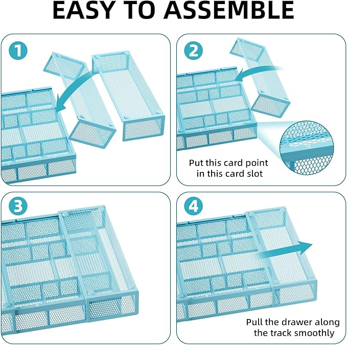Marbrasse Expandable Desk Drawer Organizer, Mesh Drawer Organizer Tray - Image 7