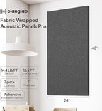 Olanglab Acoustic Panels 2 Pack, Fabric Wrapped Sound Proof Foam Panels - Image 2