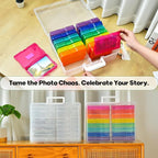 Haundry Photo Storage Box with 16 Inner 4" x 6" Photo Case, Portable Storage - Image 7