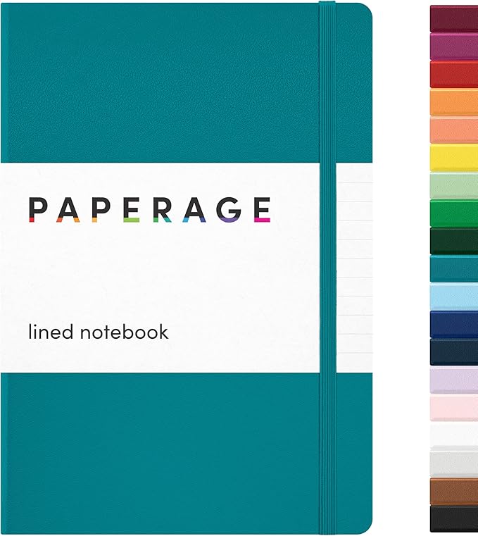 PAPERAGE Lined Journal Notebook, 160 Pages, Medium 5.6 in x 8 in by PAPERAGE