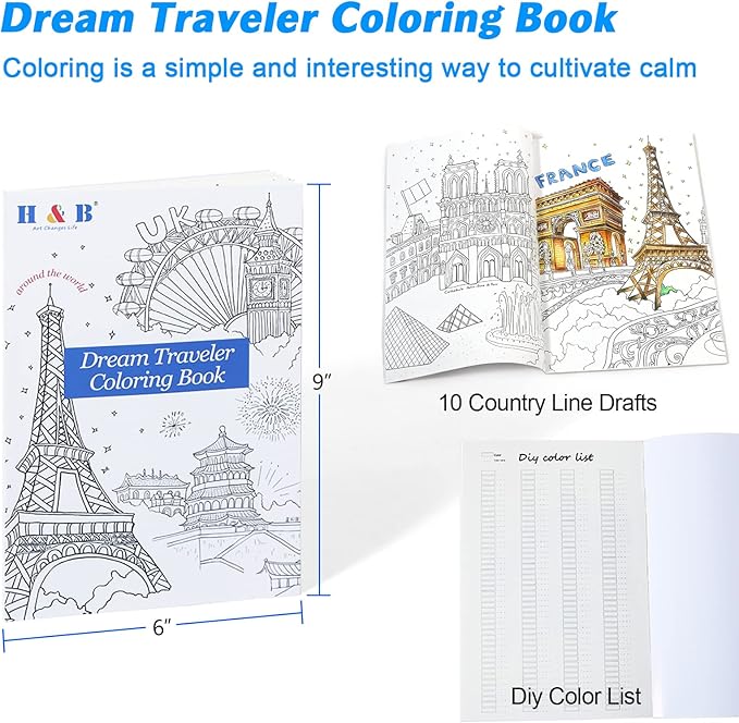 H & B 180 Colored Pencils Set, Art Pencil Kit - Image 2