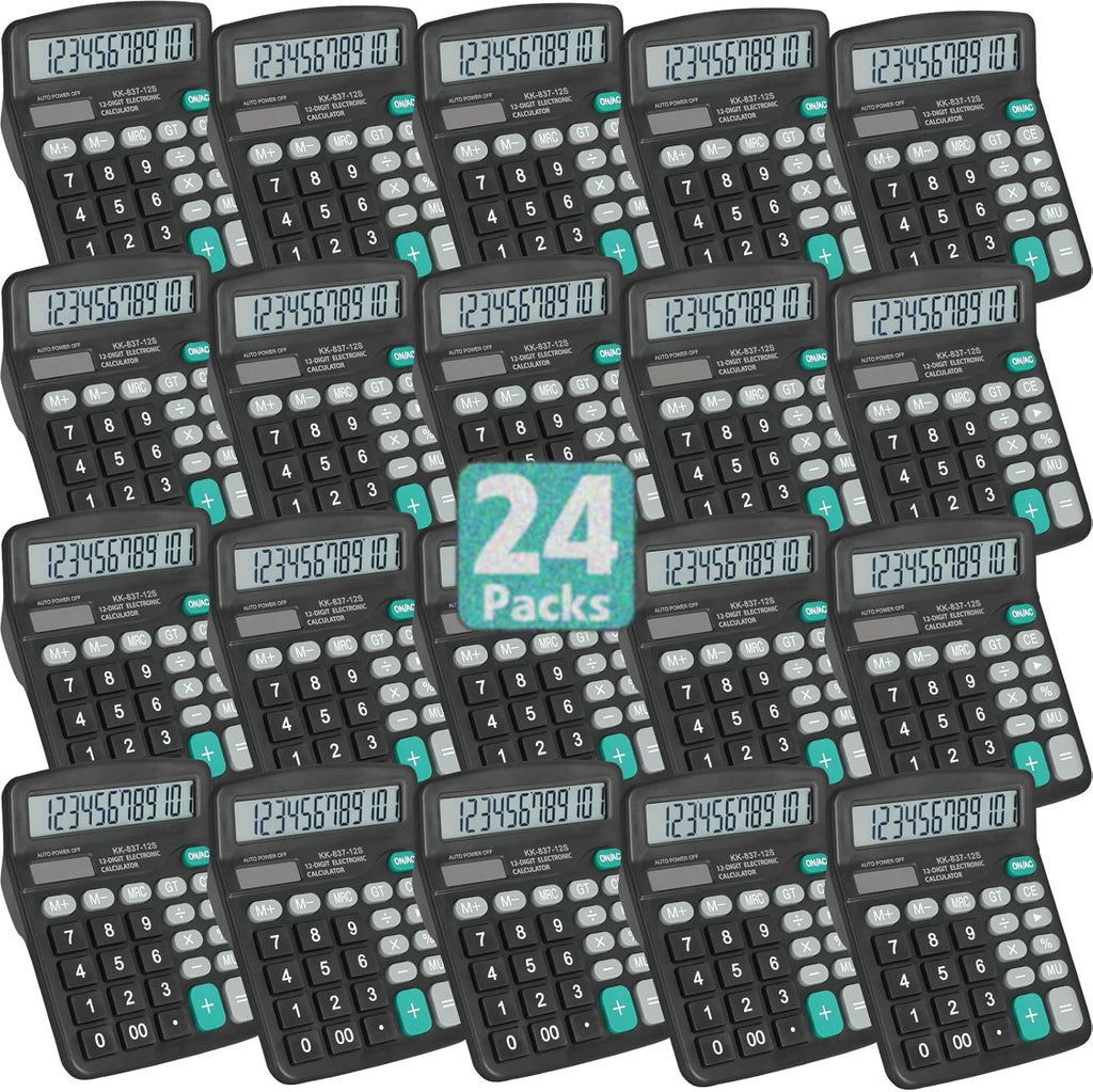 24 Pack Calculator Bulk, 12 Digits Calculators Desktop