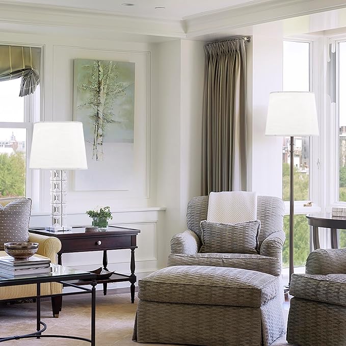 Large White Texture Lamp Shades-14"Top × 16" Bottom × 11" High, Drum Lampshades - Image 6
