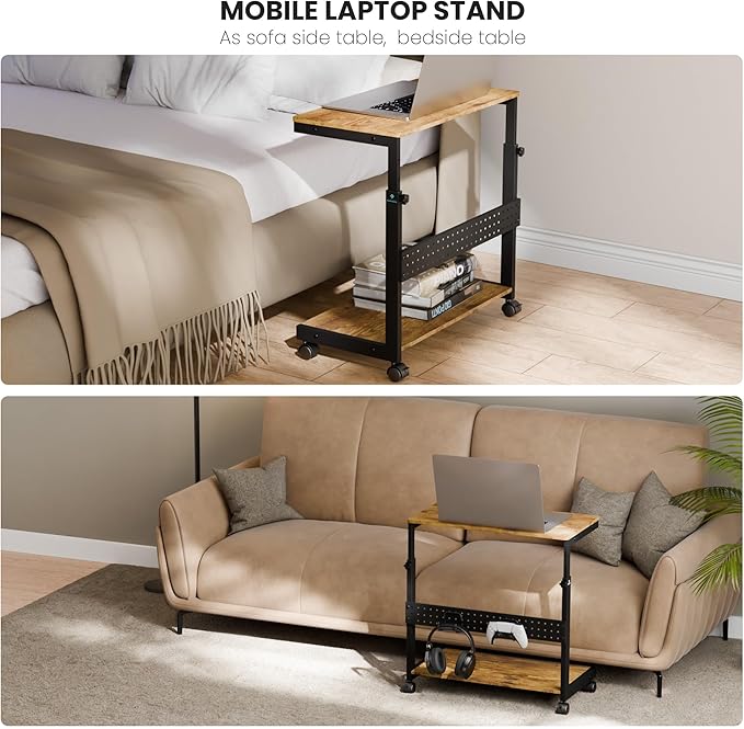 EUREKA ERGONOMIC PC Stand Computer Cart, Height Adjustable Tower Stand 2-Tier - Image 8