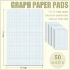 Ctosree 6 Pcs 11 x 17 Quadrille Pads 4 Squares Per Graph Paper Pad Back to - Image 2