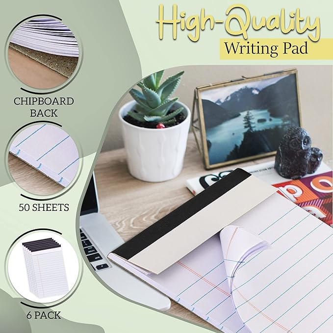 Emraw White Jr. Perforated Edge Legal Ruled Universal 50 Sheets Letter Writing - Image 3