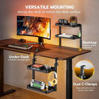 ARES WING 2-Tier Clamp On Desk Shelf, 16 inch Adjustable Above or Under Desk - Image 4
