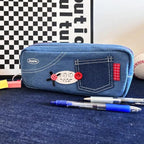 Haumei Canvas Pencil Case Large Capacity, Big Denim Pen Pouch - Image 6