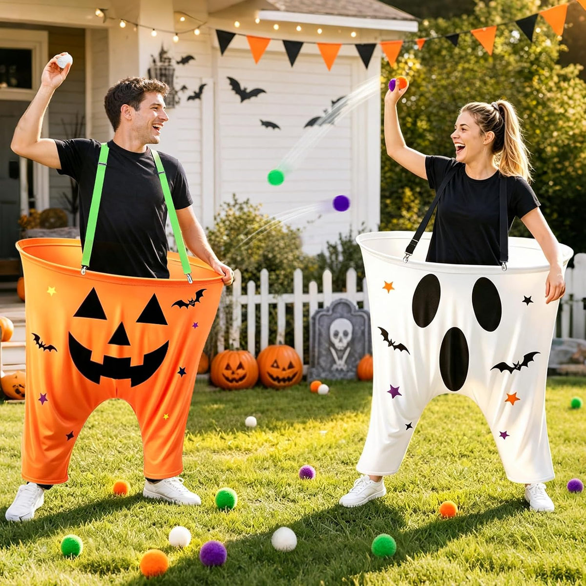 Halloween Party Games, Pumpkin vs Ghost Catch Toss Game for Adults