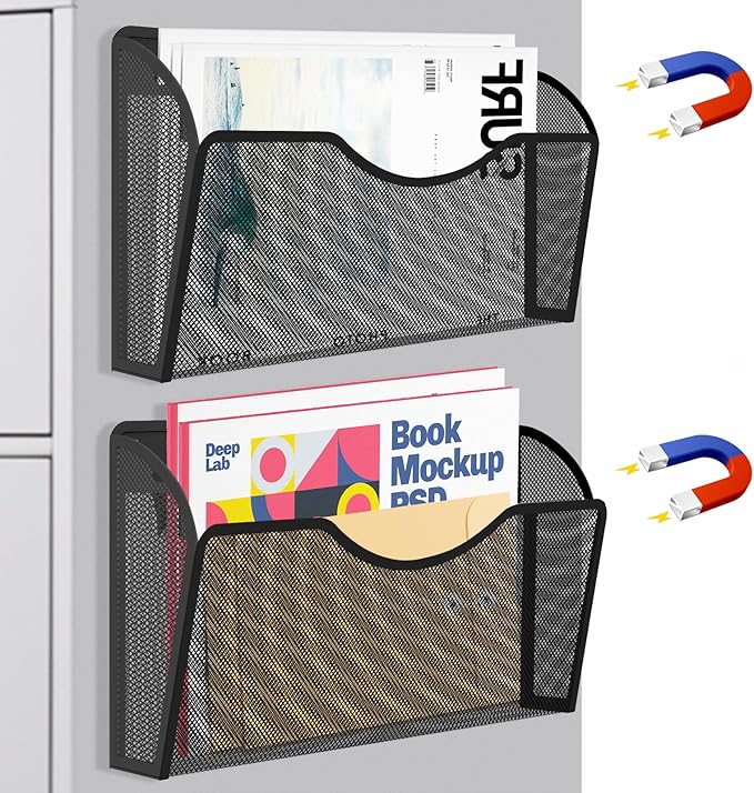LQPAFZ Magnetic File Holder 2 Pockets File Folder Organizer, Office Hanging - Image 8