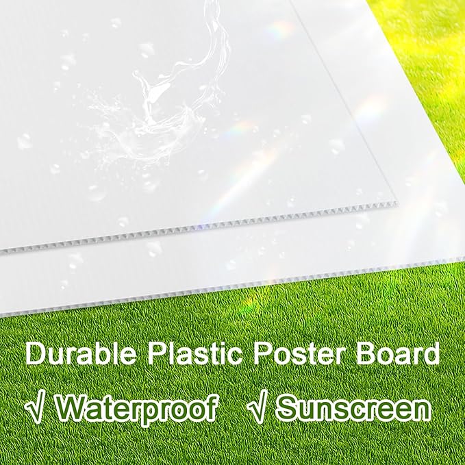 Poster Board 24" x 36", 5 Pack White Corrugated Plastic Board, 3/16 Inches - Image 7