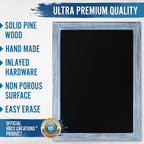 HBCY Creations 18" x 24" Rustic Blue Solid Wood Frame Wall Chalkboard, Magnetic - Image 4