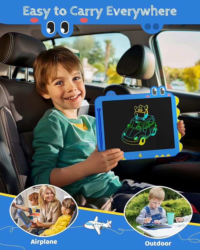 Kikapabi LCD Writing Tablet for Kids, 12 inch Dinosaur Doodle Board Toys Gifts - Image 5