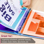 Mr. Pen- Binder Dividers with Pockets and Tabs, 8 Pack | Pocket Dividers for 3 Ring Binder with Tabs, Binder Dividers with Pockets, Dividers with Pockets, Binder Divider