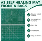 CLOYAN Cutting Mat 12"x18", 1 Pack Double-Sided 5-Ply Self Healing Sewing - Image 4