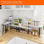 Homode Bathroom Counter Corner Shelf, 3 Tier Kitchen Countertop Organizer - Image 4