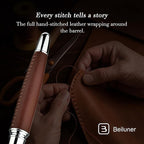 BEILUNER 318 Luxury Personalized Leather Pen, Hand-Stitched Premium Leather - Image 5