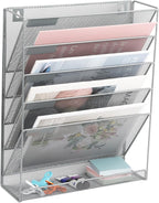 EASEPRES Desk File Organizer Mesh 6-Tier, Hanging Wall Mount Document by EASEPRES