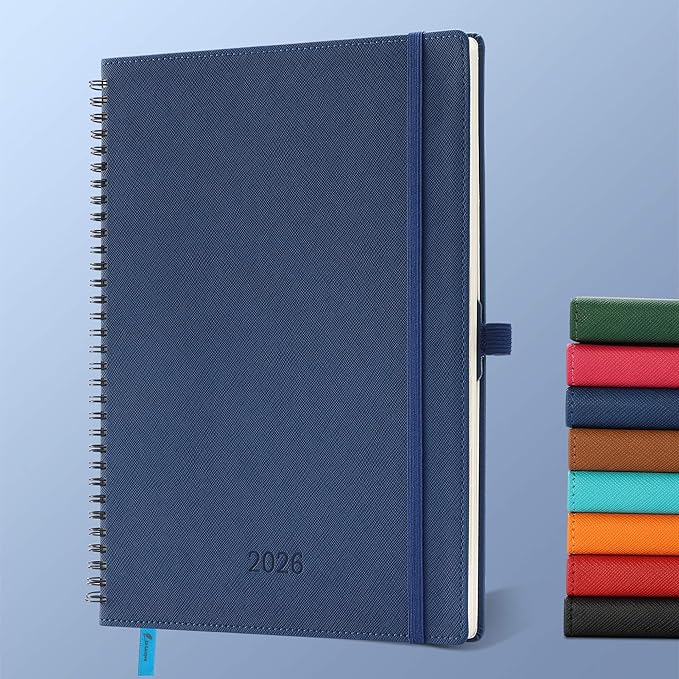 IN-LUXPRO Planner 2026 Daily Weekly and Monthly, 11.5"x8.5", 12 Months Spiral by IN-LUXPRO