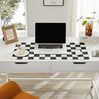 Ohocut Checkered Desk Mat, 31.5" x 15.7" Large Cute Black White Aesthetic Retro - Image 3