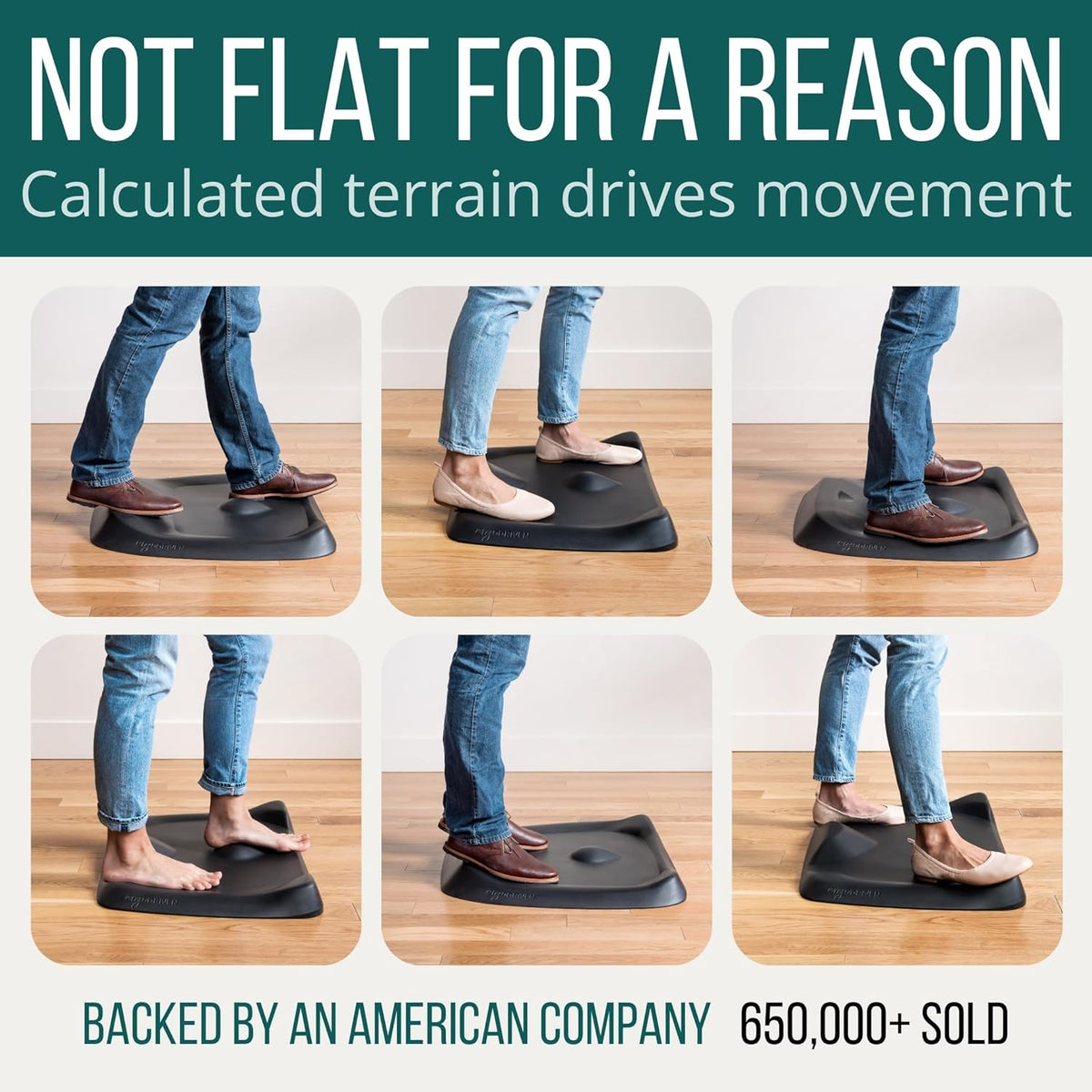 Standing Desk Mat - Topo Mini by Ergodriven | The Smaller Not-Flat Anti-Fatig...