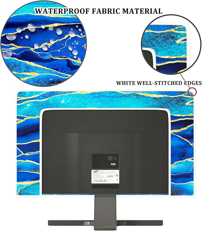 Baocicco Royal Blue Marble Waterproof TV Cover 58, 60 Inch Creative Design - Image 3
