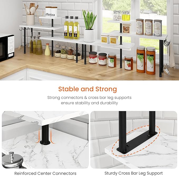 Homode Bathroom Counter Corner Shelf, 3 Tier Kitchen Countertop Organizer - Image 6
