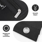 3-Ring Binder Pencil Pouch, Zipper Organizer with 3 Compartments, Mesh Window & Metal Grommets, Durable Oxford Pen Case for School Office Supplies Black