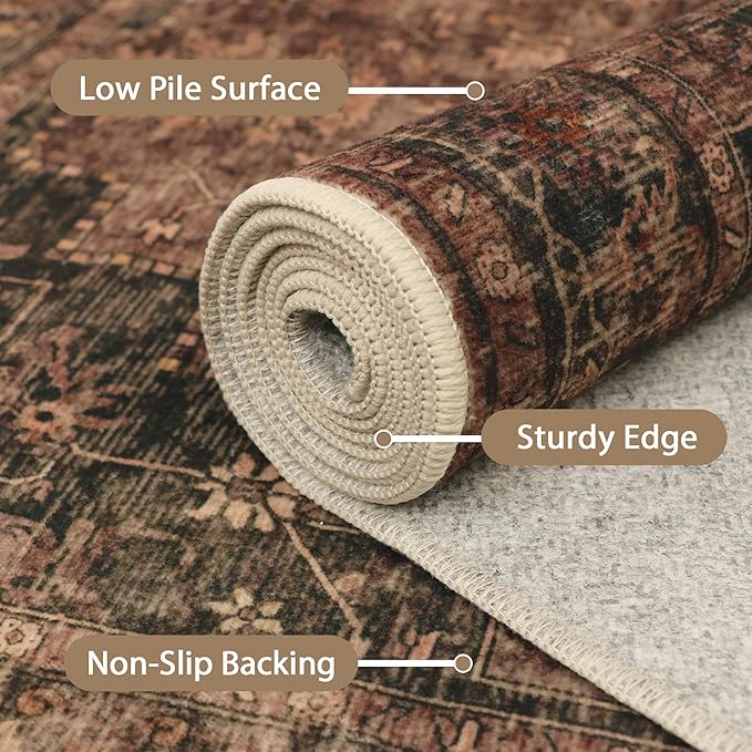 GENIMO 8x10 Area Rugs for Living Room, Machine Washable Rug, Non Slip Indoor - Image 4