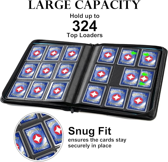 GEAoffice Archival Safe Top Loader Binder Holds 324 Cards, 9 Pocket Trading - Image 2