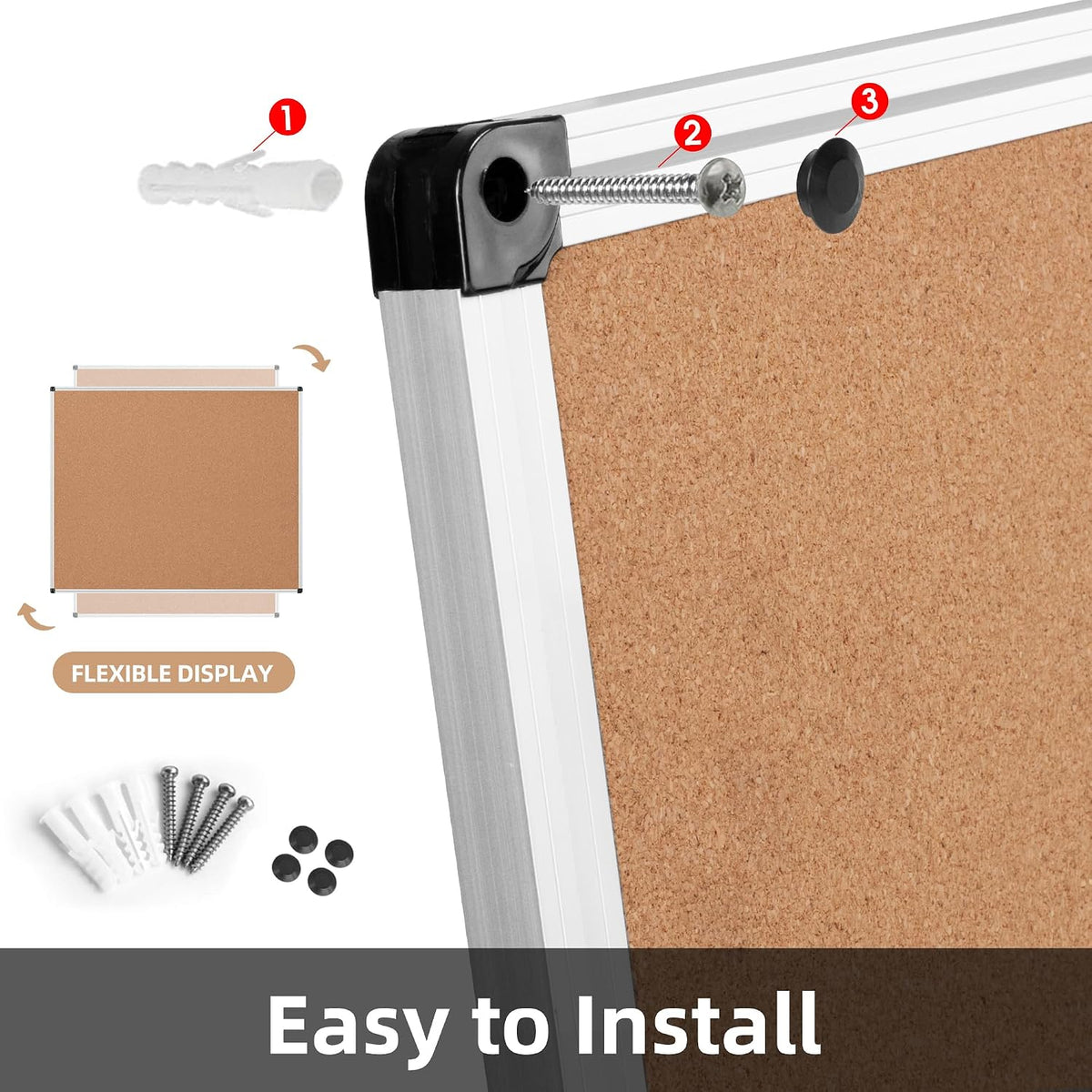 Large Cork Bulletin Board 96" X 48", Silver Aluminum Framed Corkboa...