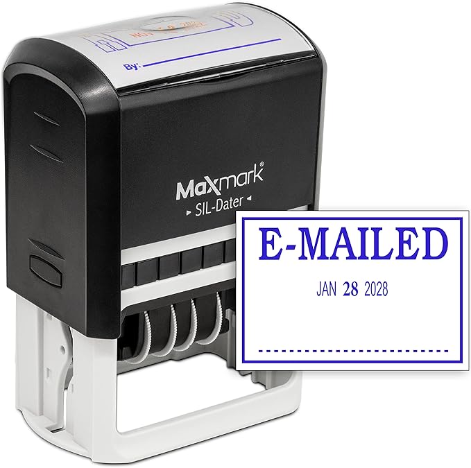 MaxMark Large Self-Inking Rubber Date Office Stamp by Maxmark
