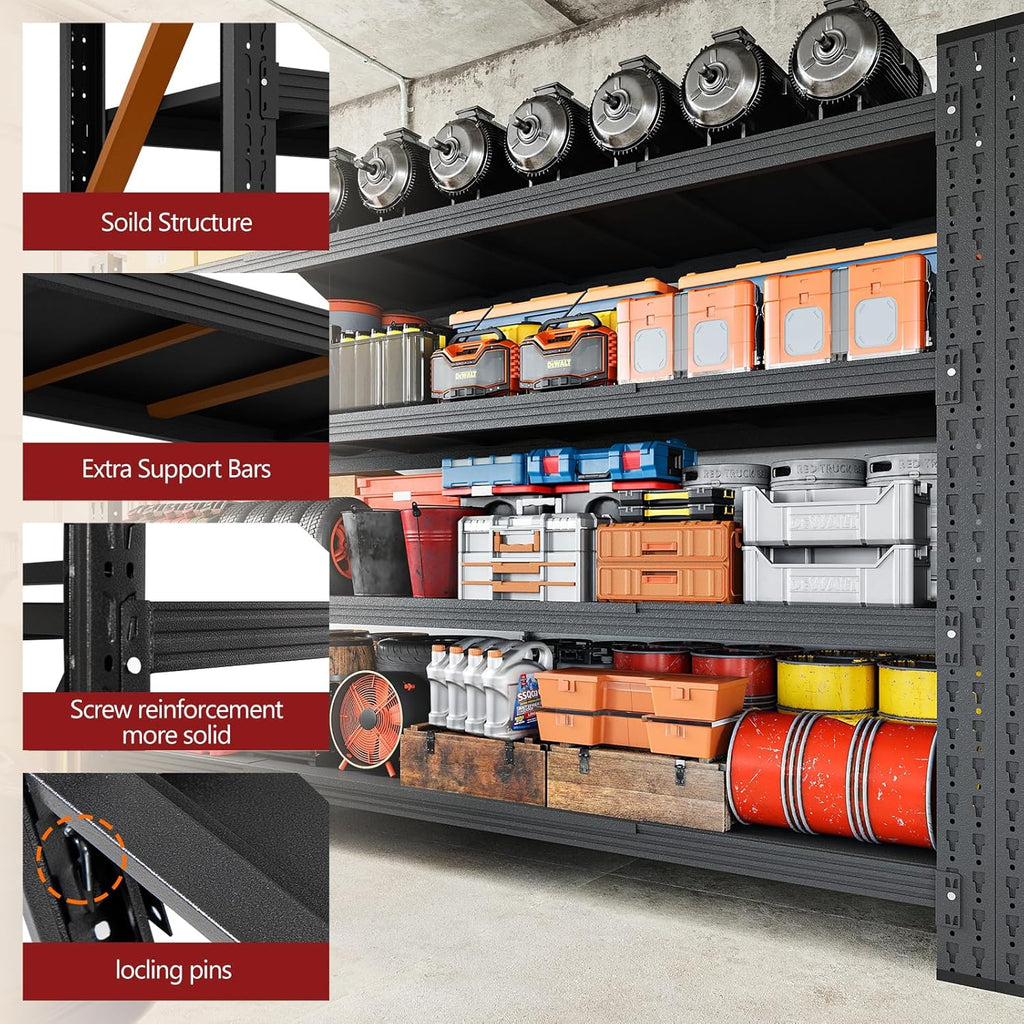 ravigin 5000lbs storage shelves,71" w garage shelving heavy, package contents