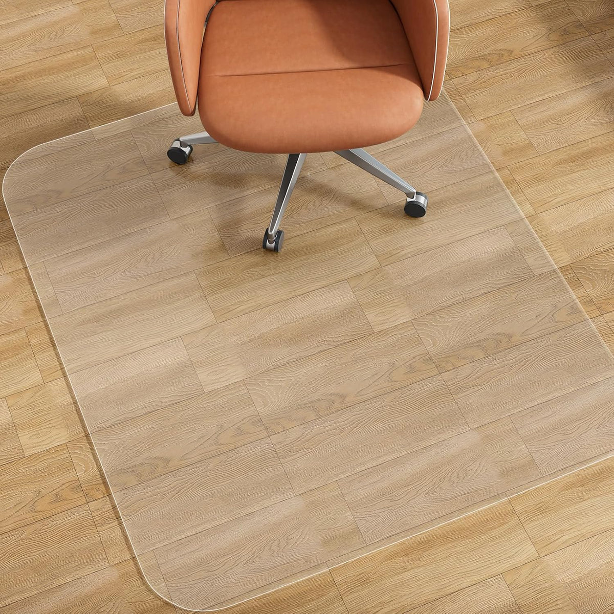 Office Chair Mat for Hardwood Floor - 48" X 48" PVC Clear Floor Pro...
