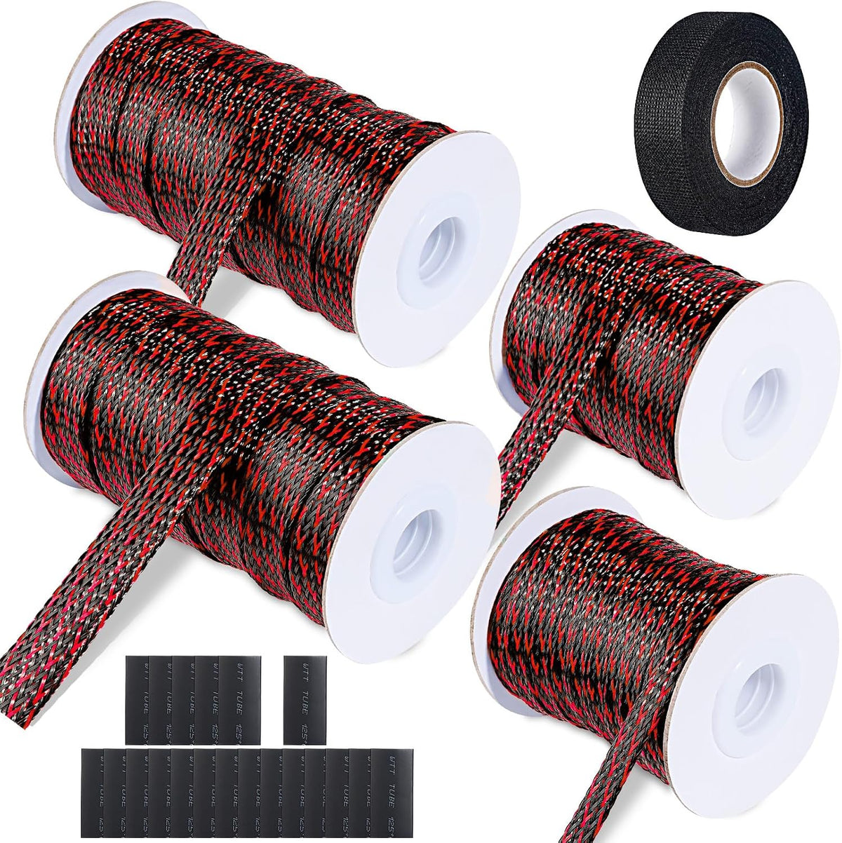 132 ft Expandable Braided Cable Sleeve Wire Loom PET Wire Sleeving，Wrap Manag...