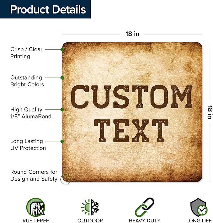 Custom Sign, Custom Street Sign, 11 Font Colors, 13 Font Styles, 4 Hole Options - Image 6