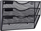 EASEPRES 3 Pocket Mesh Hanging Wall File Organizer, Wall Mounted Mail Paper by EASEPRES