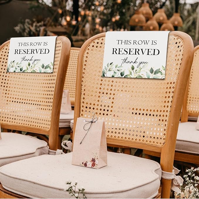 ChissNook Reserved Seating Chair Signs, This Row Is Reserved Pew Cloths Seating - Image 5